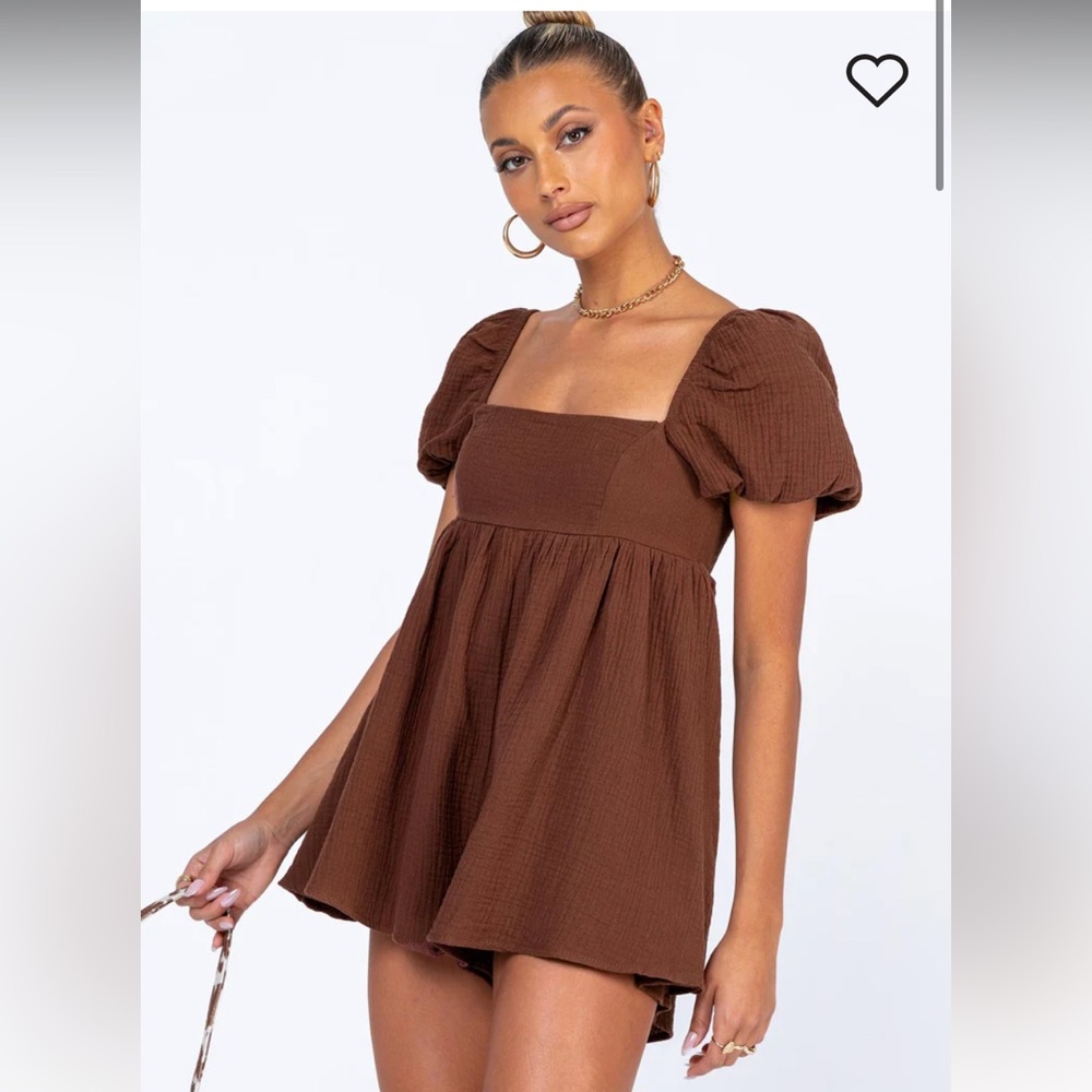 PRINCESS POLLY LORNA ROMPER BROWN